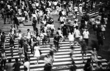 Bustling crosswalk in Tokyo