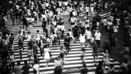 Bustling crosswalk in Tokyo